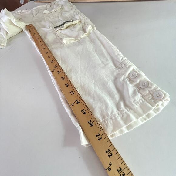 Pete & Greta by Johnny Was Linen Cargo Capri Pants NEW Y2K Sz 6 White - Picture 7 of 8